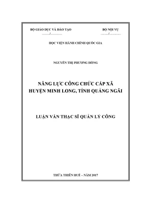 Luận văn năng lực công chức cấp xã huyện minh long tỉnh quảng ngãi