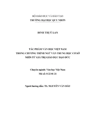 Luận văn tác phẩm văn học việt nam trong chương trình trung học cơ sở nhìn từ giá trị đạo đức