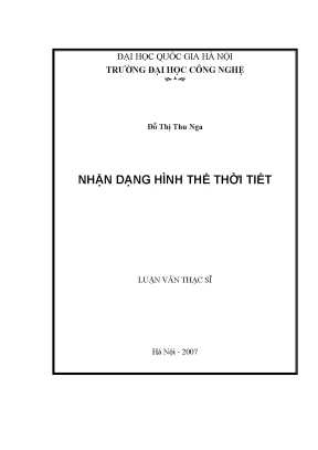 Luận văn thạc sĩ nhận dạng hình thế thời tiết