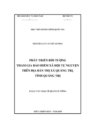 Luận văn phát triển đối tượng tham gia bảo hiểm xã hội tự nguyện trên địa bàn thị xã quảng trị tỉnh quảng trị
