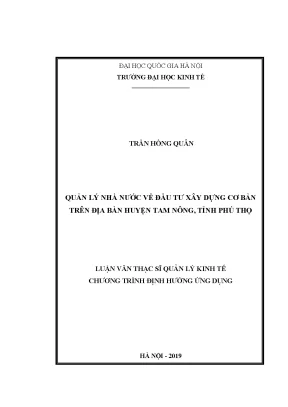 Luận văn thạc sĩ quản lý nhà nước về đầu tư xây dựng cơ bản trên địa bàn huyện tam nông tỉnh phú thọ001