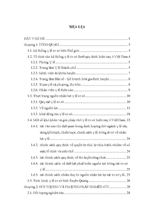 Luận văn thực trạng tổ chức hoạt động của y tế thành phố tuyên quang đề xuất một số giải pháp