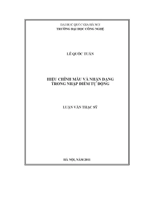 Luận văn thạc sĩ hiệu chỉnh mẫu và nhận dạng trong nhập điểm tự động