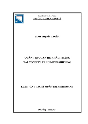 Luận văn quản trị quan hệ khách hàng tại công ty yang ming shipping