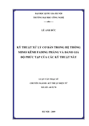 Luận văn thạc sĩ kỹ thuật xử lý cơ bản trong hệ thống mimo kênh fading phẳng và đánh giá độ phức tạp của các kỹ thuật này