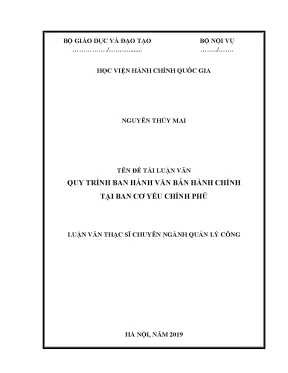 Luận văn quy trình ban hành văn bản hành chính tại ban cơ yếu chính phủ