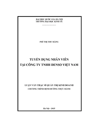 Luận văn thạc sĩ tuyển dụng nhân viên tại công ty tnhh denso việt nam
