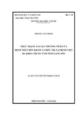 Thực trạng tai nạn thương tích của bệnh nhân đến khám và điều trị tai bệnh viện đa khoa trung tâm tỉnh lạng sơn