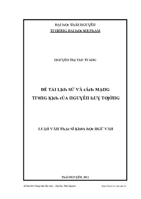 Luận văn đề tài lịch sử và cách mạng trong kịch của nguyễn huy tưởng