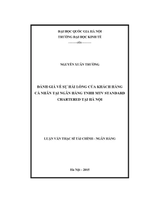 Luận văn thạc sĩ đánh giá về sự hài lòng của khách hàng cá nhân tại ngân hàng tnhh mtv standard chartered tại hà nội 001