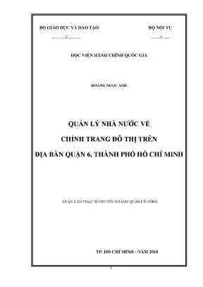 Luận văn quản lý nhà nước về chỉnh trang đô thị trên địa bàn quận 6 thành phố hồ chí minh
