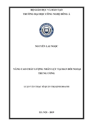 Nâng cao chất lượng nhân lực tại ban đối ngoại trung lương