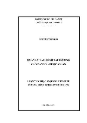 Luận văn thạc sĩ quản lý tài chính tại trường cao đẳng y dược asean