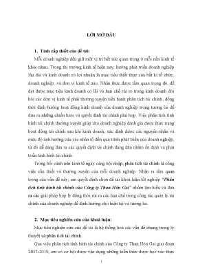 Luận văn phân tích tình hình tài chính của công ty than hòn gai