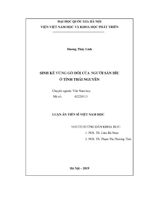 Luận văn thạc sĩ sinh kế vùng gò đồi của người sán dìu ở tỉnh thái nguyên
