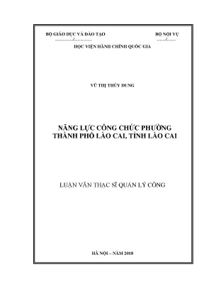 Luận văn năng lực công chức phường thành phố lào cai tỉnh lào cai