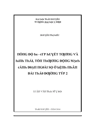 Luận văn nồng độ hs crp huyết tương và hình thái tổn thương động mạch cảnh đoạn ngoài sọ ở bệnh nhân đái tháo đường týp 2