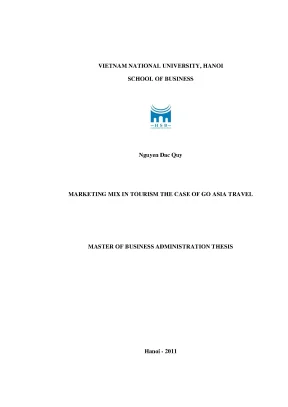 Luận văn thạc sĩ marketing mix in tourism the case of go asia travel