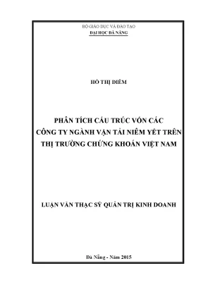 Luận văn phân tích cấu trúc vốn các công ty ngành vận tải niêm yết trên thị trường chứng khoán việt nam