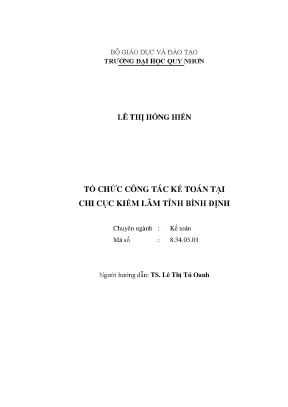 Luận văn tổ chức công tác kế toán tại chi cục kiểm lâm tỉnh bình định