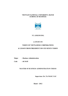 Luận văn thạc sĩ nghiên cứu về tầm nhìn của các doanh nghiệp việt nam và bài học về tầm nhìn của chủ tịch hồ chí minh