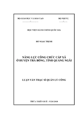 Luận văn năng lực công chức cấp xã ở huyện trà bồng tỉnh quảng ngãi