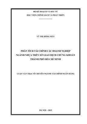 Luận văn phân tích tài chính các doanh nghiệp ngành nhựa trên sở giao dịch chứng khoán thành phố hồ chí minh
