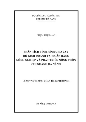 Luận văn phân tích tình hình cho vay hộ kinh doanh tại ngân hàng nnptnt chi nhánh đà nẵng