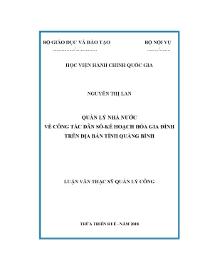 Luận văn quản lý nhà nước về công tác dân số kế hoạch hóa gia đình trên địa bàn tỉnh quảng bình