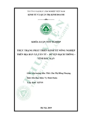 Thực trạng phát triển kinh tế nông nghiệp trên địa bàn xã tân phú huyện bạch thông tỉnh bắc kạn