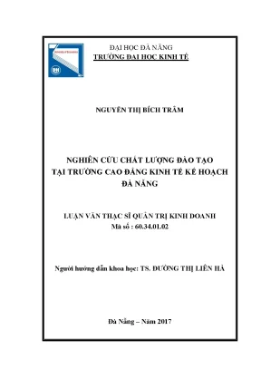 Luận văn nghiên cứu chất lượng đào tạo tại trường cao đẳng kinh tế kế hoạch đà nẵng