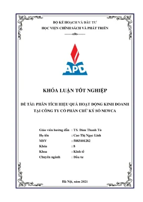 Luận văn phân tích hiệu quả hoạt động kinh doanh tại công ty cổ phần chữ ký số newca