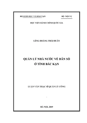 Luận văn quản lý nhà nước về dân sổ ở tỉnh bắc kạn
