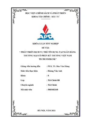 Luận văn phát triển dịch vụ thẻ tín dụng tại ngân hàng thương mại cổ phần kỹ thương việt nam techcombank
