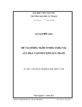 Luận văn đề tài nông thôn trong sáng tác của nhà văn nguyễn hữu nhàn