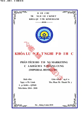 Phân tích hoạt động marketing của khách sạn hoàng cung imperial hotel huế