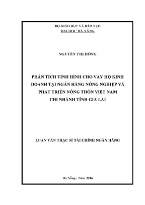Luận văn phân tích tình hình cho vay hộ kinh doanh tại ngân hàng nông nghiệp và phát triển nông thôn việt nam chi nhánh tỉnh gia lai