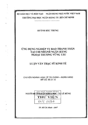 Luận văn thạc sĩ ứng dụng nghiệp vụ bao thanh toán tại chi nhánh ngân hàng ngoại thương vũng tàu huỳnh bắc trung