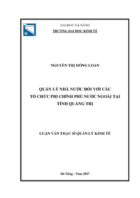 Luận văn quản lý nhà nước đối với các tổ chức phi chính phủ nước ngoài tại tỉnh quảng trị