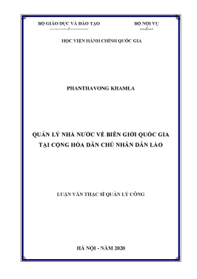 Luận văn quản lý nhà nước về biên giới quốc gia tại cộng hòa dân chủ nhân dân lào