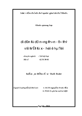 Luận văn di dân tự do nông thôn đô thị với trật tự xã hội ở hà nội