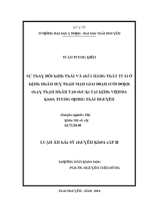 Luận văn sự thay đổi hình thái và chức năng thất trái ở bệnh nhân suy thận mạn giai đoạn cuối được chạy thận nhân tạo chu kì tại bệnh viện đa khoa trung ương thái nguyên