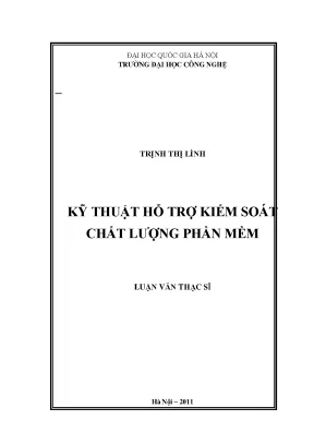 Luận văn thạc sĩ kỹ thuật hỗ trợ kiểm soát chất lượng phần mềm