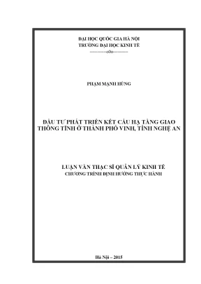 Luận văn thạc sĩ đầu tư phát triển kết cấu hạ tầng giao thông tĩnh ở thành phố vinh tỉnh nghệ an