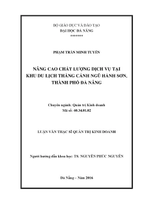 Luận văn nâng cao chất lượng dịch vụ tại khu du lịch thắng cảnh ngũ hành sơn thành phố đà nẵng