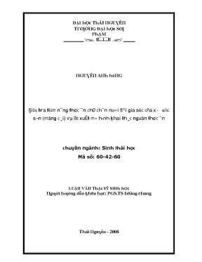 Luận văn điều tra tiềm năng thức ăn cho chăn nuôi đại gia súc của xã bác sơn móng cái và đề xuất mô hình khai thác nguồn thức ăn