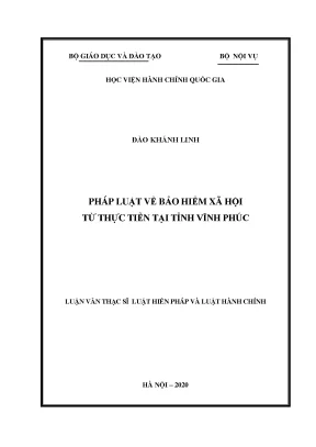 Luận văn pháp luật về bảo hiểm xã hội từ thực tiễn tại tỉnh vĩnh phúc
