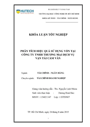 Luận văn phân tích hiệu quả sử dụng vốn tại công ty tnhh thương mại dịch vụ vận tải cẩm vân