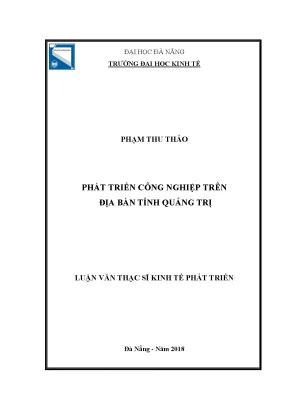 Luận văn phát triển công nghiệp trên địa bàn tỉnh quảng trị