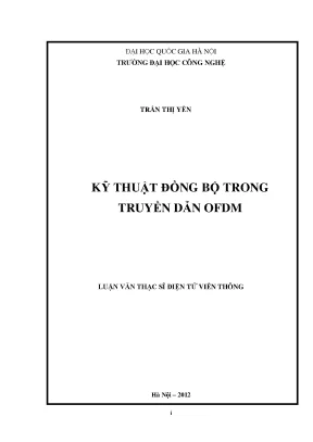 Luận văn thạc sĩ kỹ thuật đồng bộ trong truyền dẫn ofdm